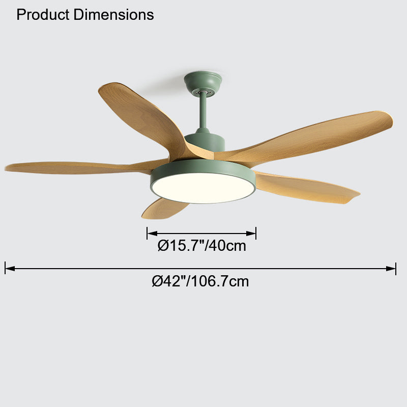 WOMO Ventiladores de techo con luz Reversible Escandinavo - WM5002