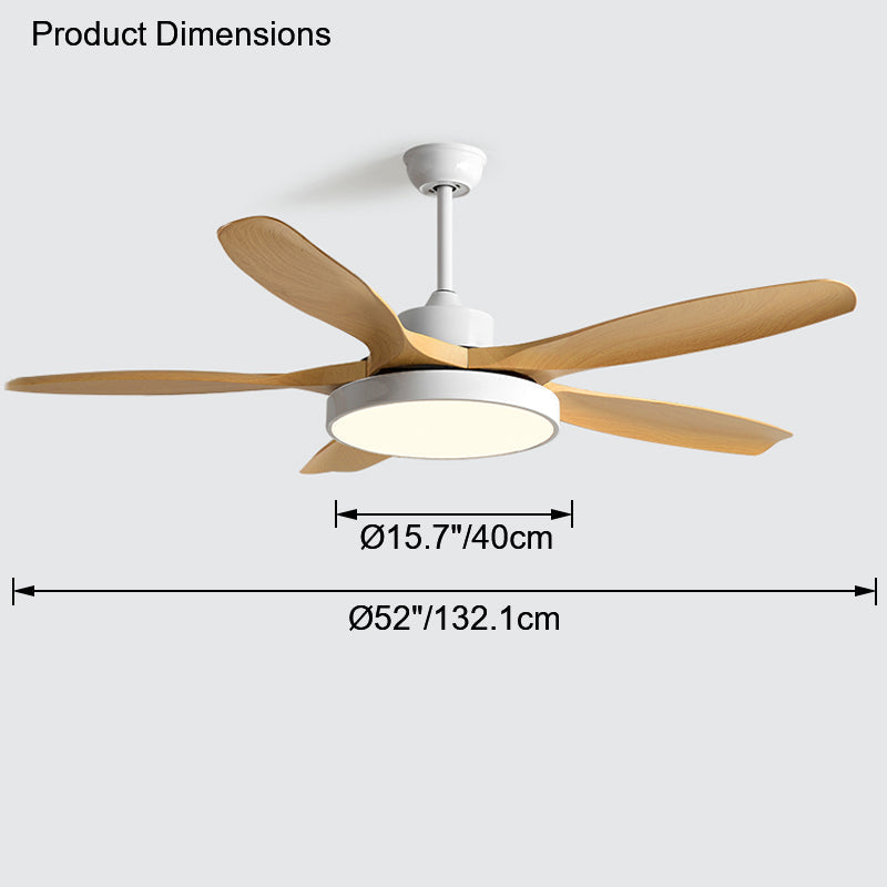 WOMO Ventiladores de techo con luz Reversible Escandinavo - WM5002