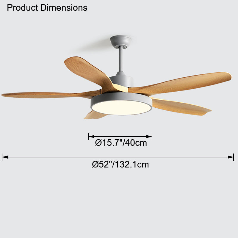 WOMO Ventiladores de techo con luz Reversible Escandinavo - WM5002