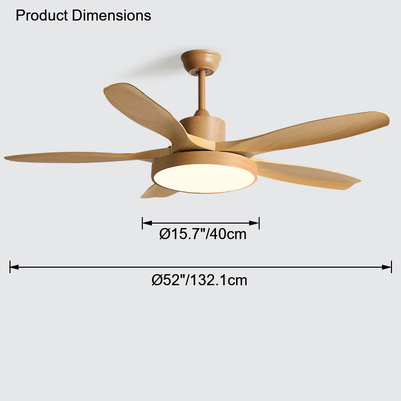WOMO Ventiladores de techo con luz Reversible Escandinavo - WM5002