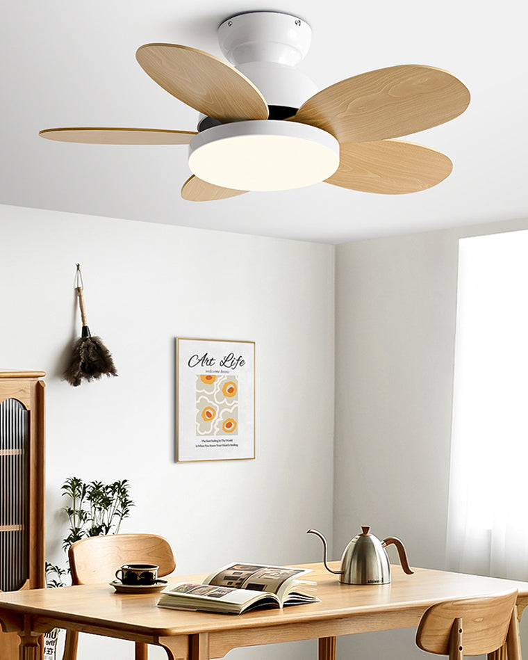 WOMO Scandinavian Wood Ceiling Fans with Light - WM5004