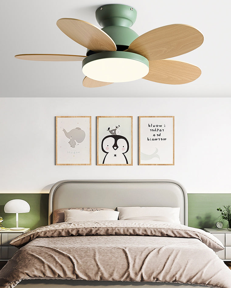 WOMO Scandinavian Wood Ceiling Fans with Light - WM5004