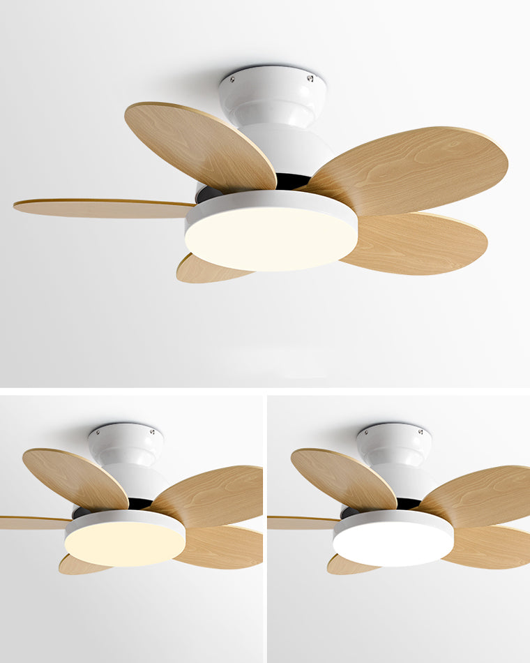 WOMO Scandinavian Wood Ceiling Fans with Light - WM5004