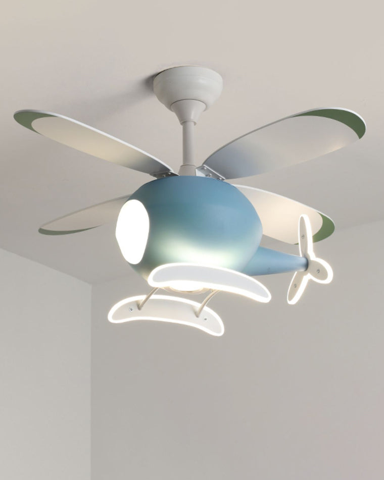 WOMO Ventiladores de techo con luz Avión para Niños - WM5007