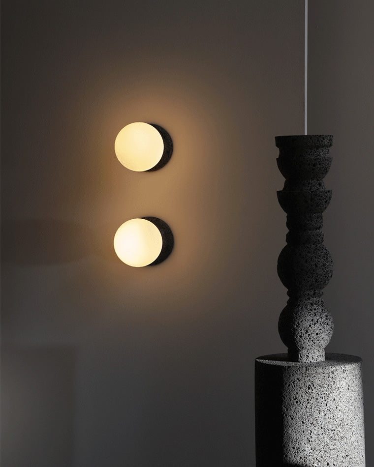 Aplique de pared WOMO con globo de cristal blanco y negro - WM6103