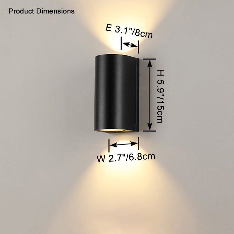 Lámpara de pared exterior WOMO con iluminación ascendente y descendente - WM9079
