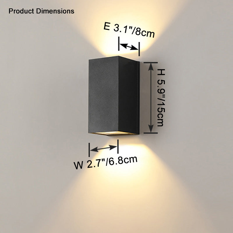Lámpara de pared exterior WOMO con iluminación ascendente y descendente - WM9079