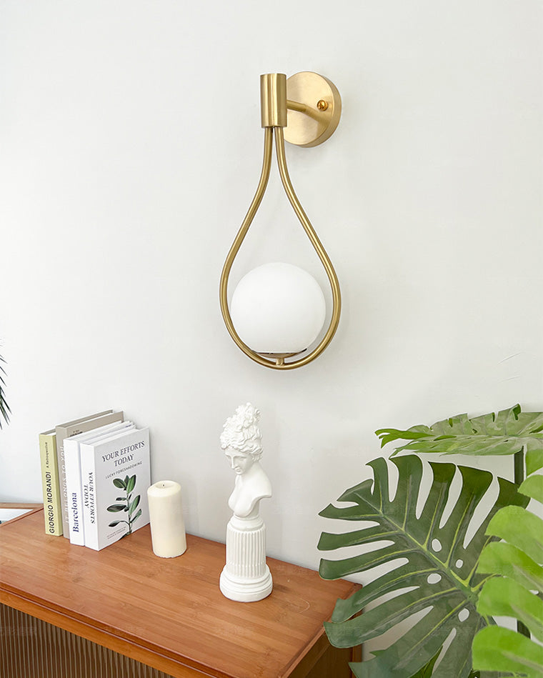 Aplique de pared WOMO con globo de cristal en forma de lágrima - WM6022
