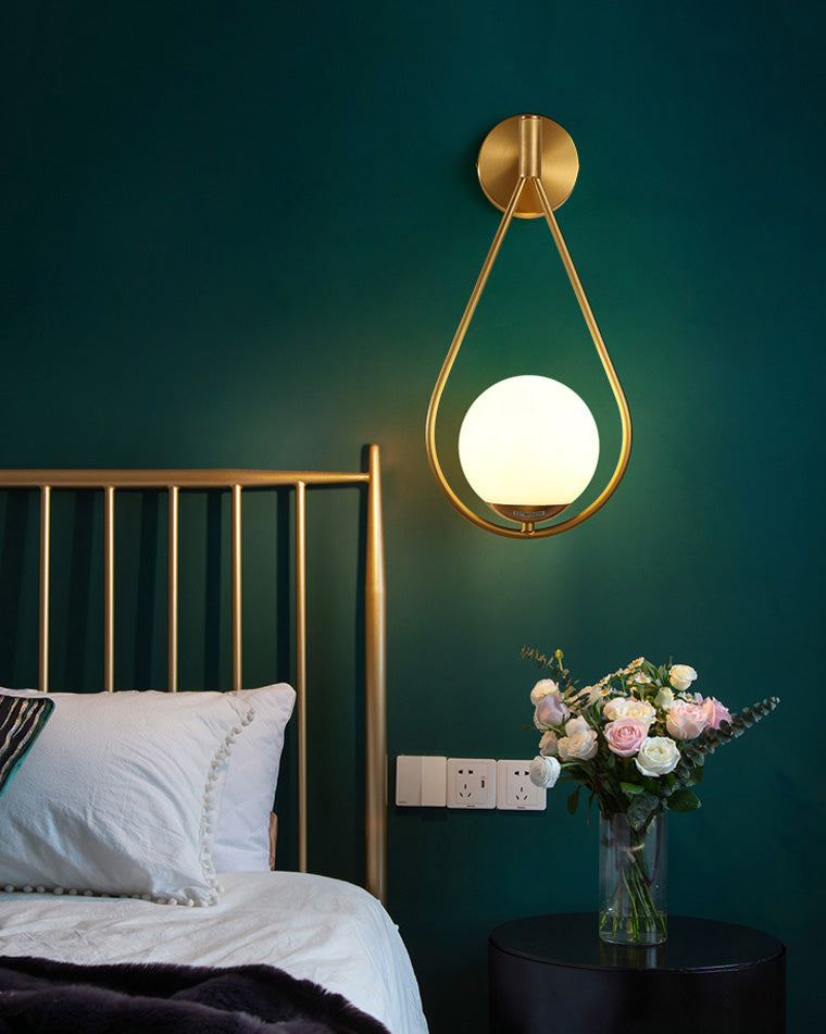 Aplique de pared WOMO con globo de cristal en forma de lágrima - WM6022