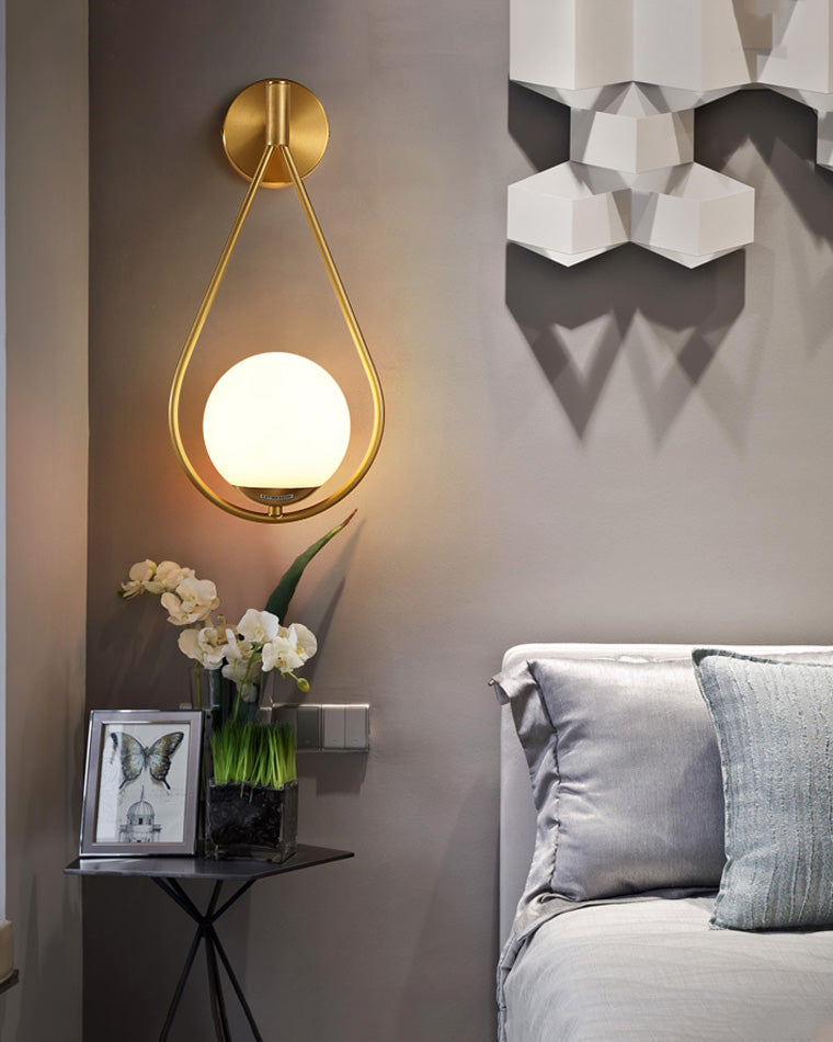 Aplique de pared WOMO con globo de cristal en forma de lágrima - WM6022