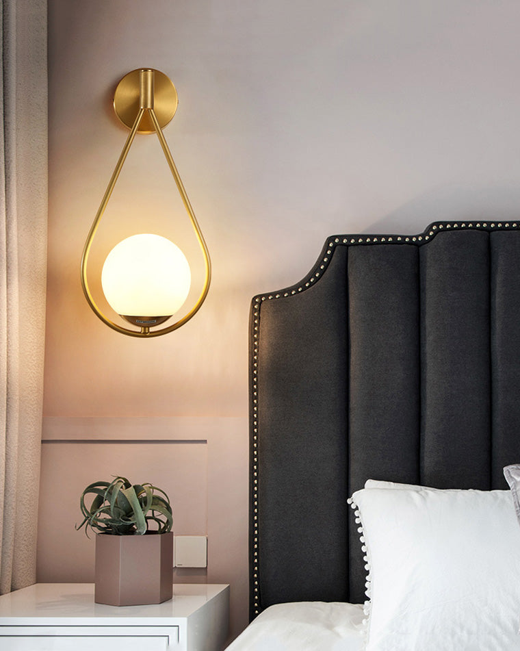 Aplique de pared WOMO con globo de cristal en forma de lágrima - WM6022