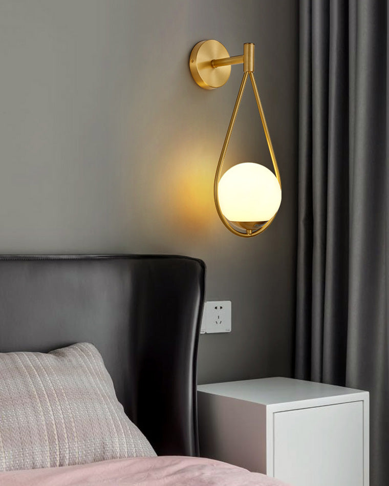 Aplique de pared WOMO con globo de cristal en forma de lágrima - WM6022