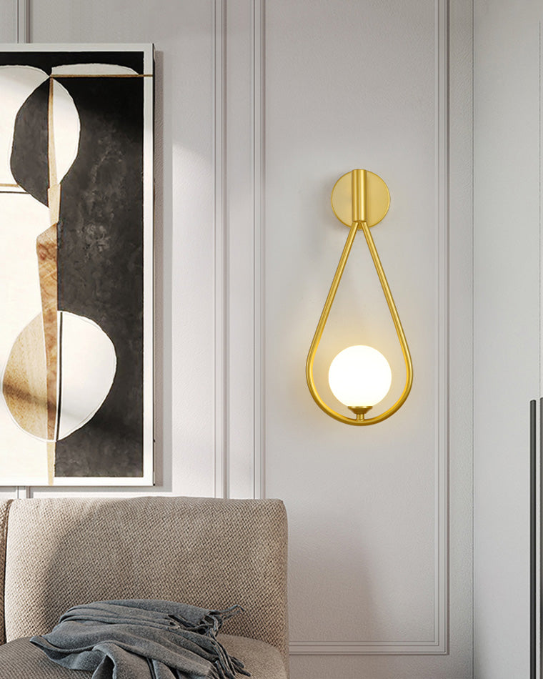 Aplique de pared WOMO con globo de cristal en forma de lágrima - WM6022