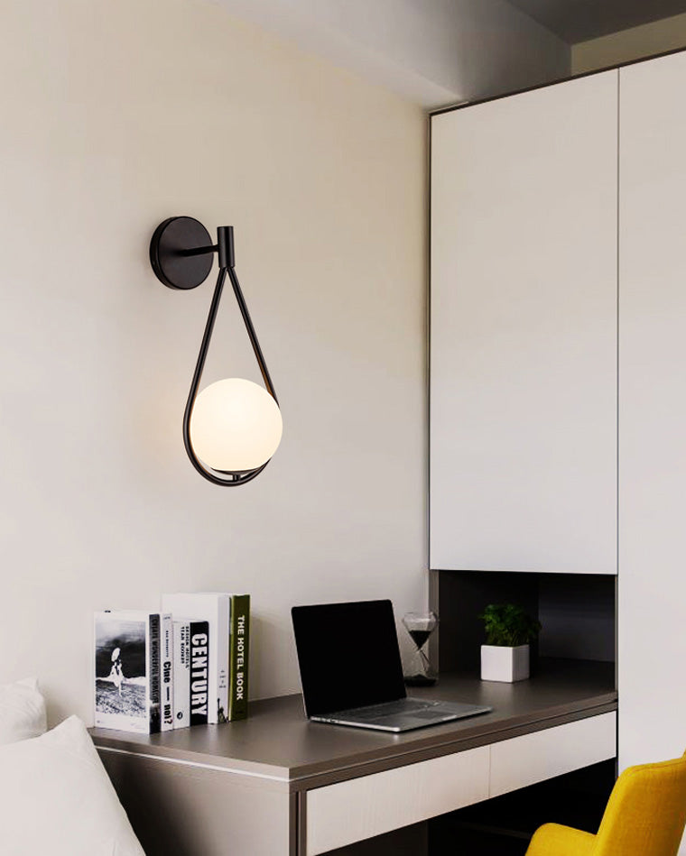 Aplique de pared WOMO con globo de cristal en forma de lágrima - WM6022