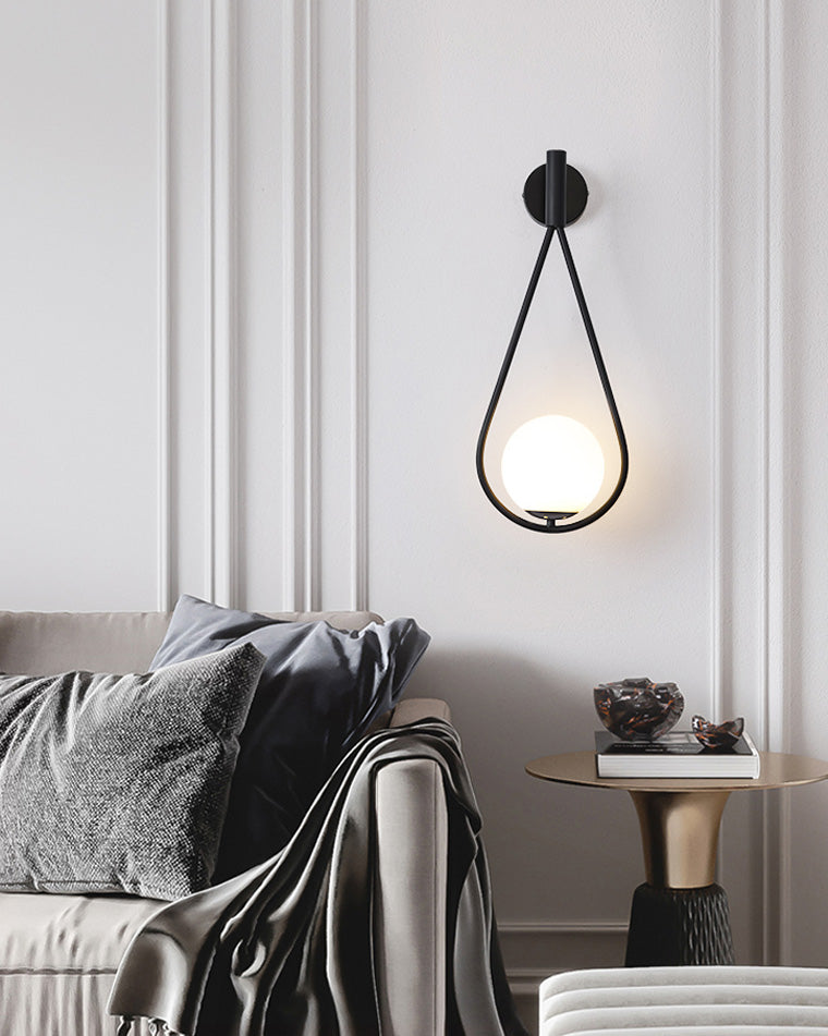 Aplique de pared WOMO con globo de cristal en forma de lágrima - WM6022