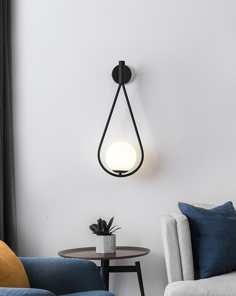 Aplique de pared WOMO con globo de cristal en forma de lágrima - WM6022