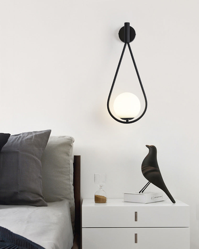 Aplique de pared WOMO con globo de cristal en forma de lágrima - WM6022