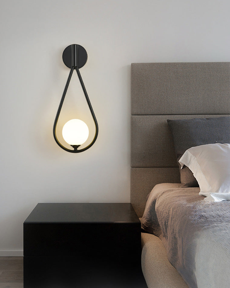 Aplique de pared WOMO con globo de cristal en forma de lágrima - WM6022