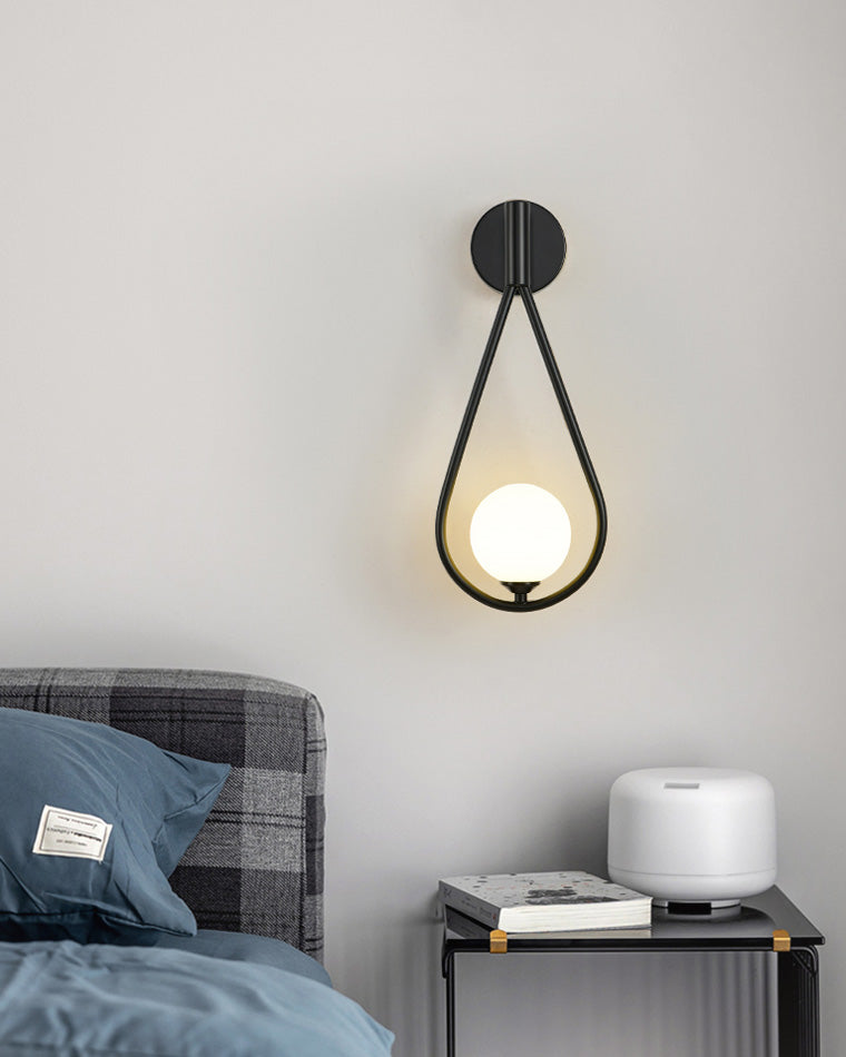 Aplique de pared WOMO con globo de cristal en forma de lágrima - WM6022