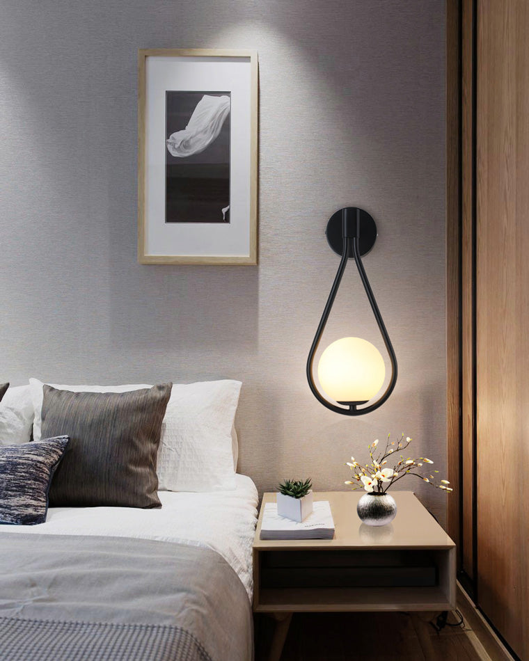 Aplique de pared WOMO con globo de cristal en forma de lágrima - WM6022