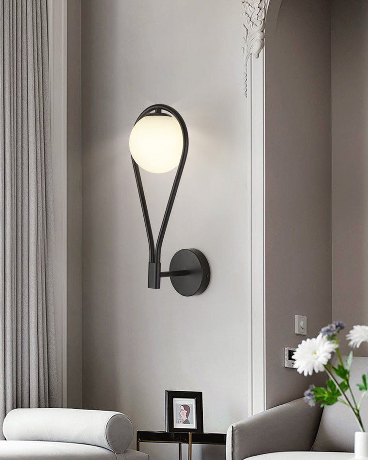 Aplique de pared WOMO con globo de cristal en forma de lágrima - WM6022