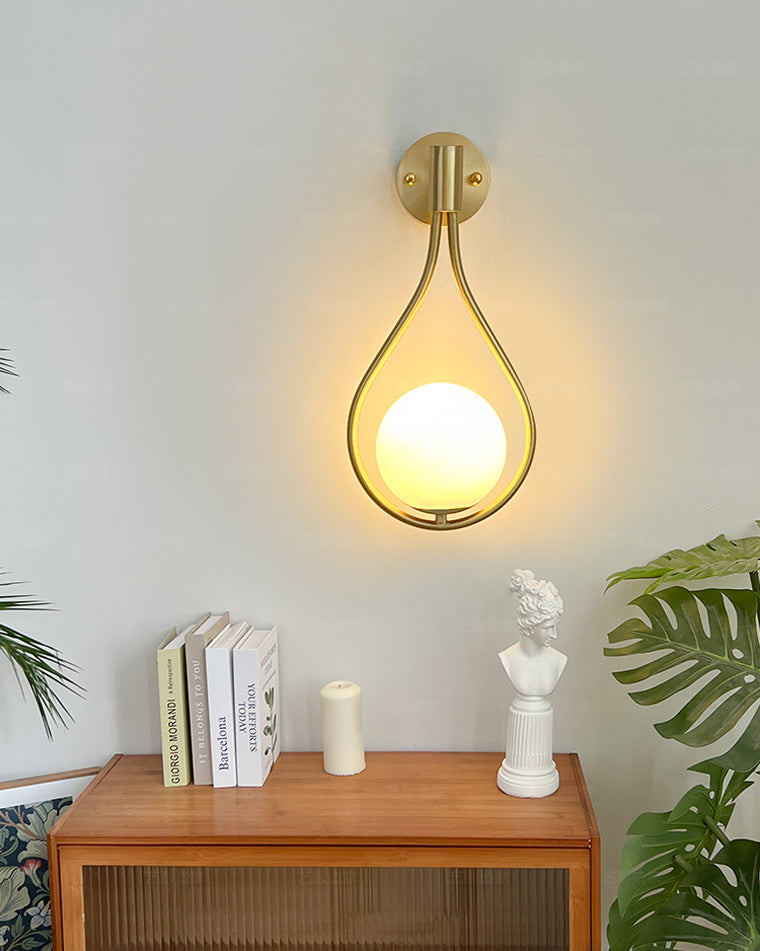 Aplique de pared WOMO con globo de cristal en forma de lágrima - WM6022