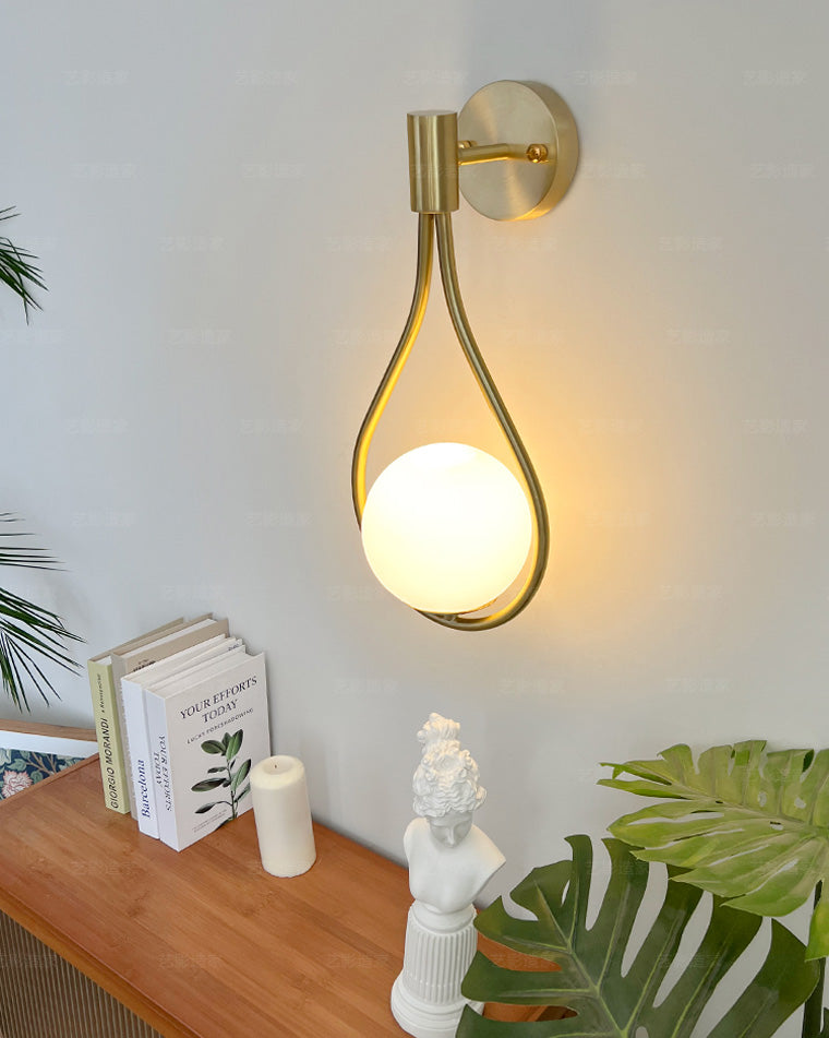 Aplique de pared WOMO con globo de cristal en forma de lágrima - WM6022