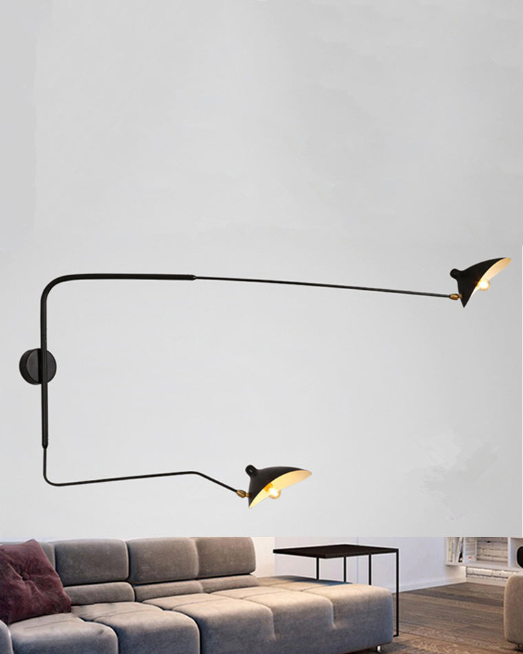 Aplique de pared articulado giratorio de doble brazo WOMO-WM6024