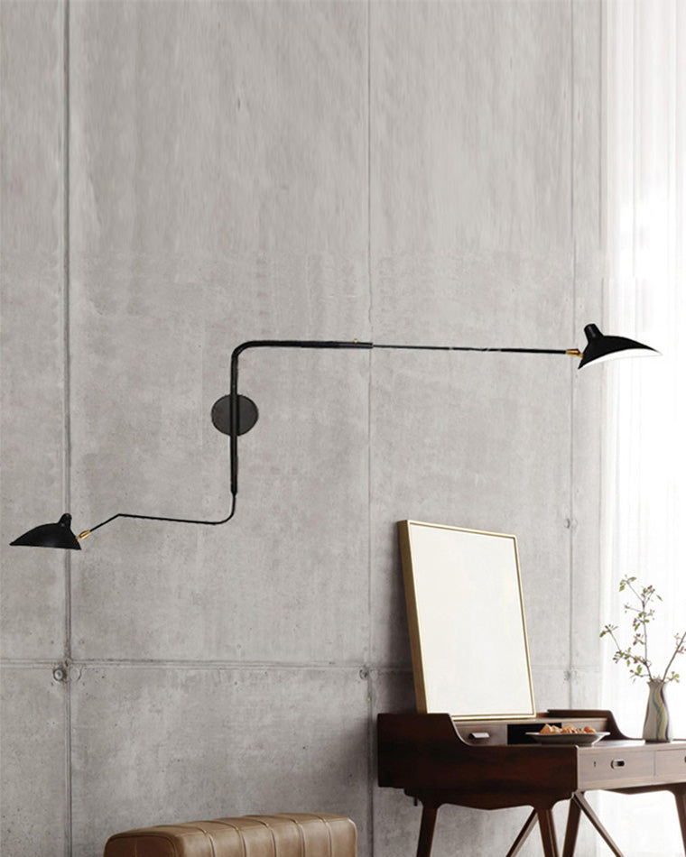 Aplique de pared articulado giratorio de doble brazo WOMO-WM6024