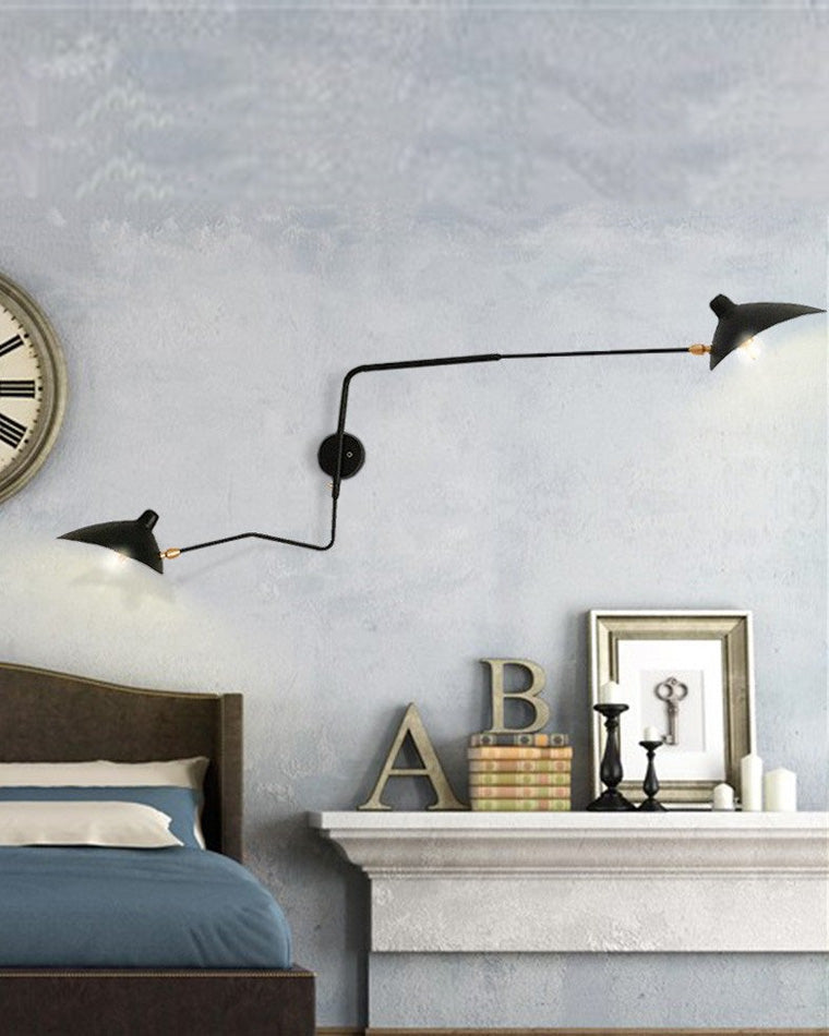 Aplique de pared articulado giratorio de doble brazo WOMO-WM6024
