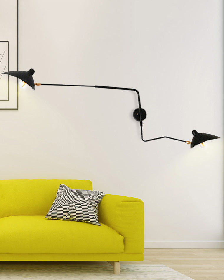 Aplique de pared articulado giratorio de doble brazo WOMO-WM6024