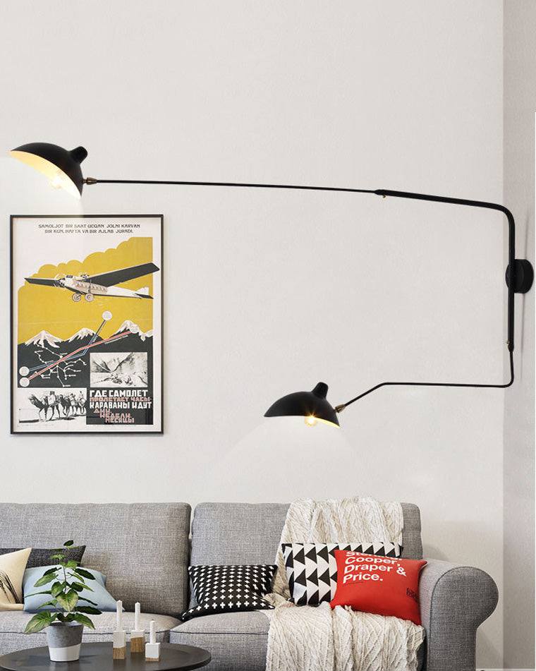 Aplique de pared articulado giratorio de doble brazo WOMO-WM6024