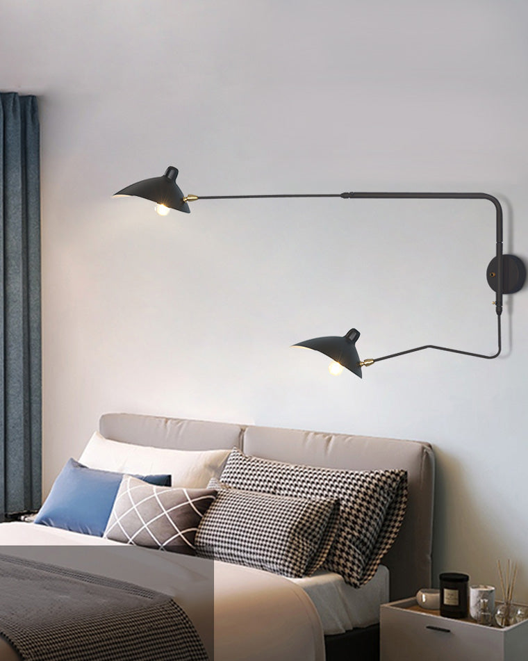 Aplique de pared articulado giratorio de doble brazo WOMO-WM6024