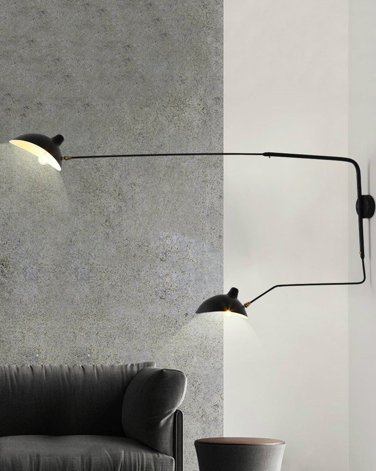 Aplique de pared articulado giratorio de doble brazo WOMO-WM6024