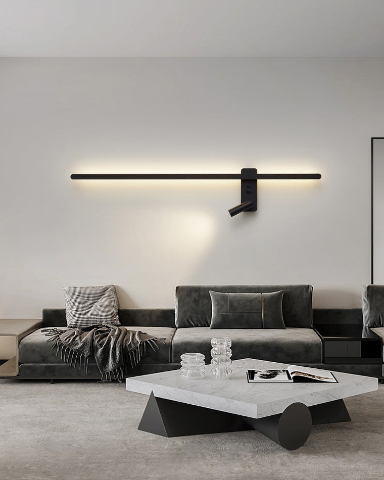 WOMO Aplique de pared lineal largo conmutable con foco - WM6068