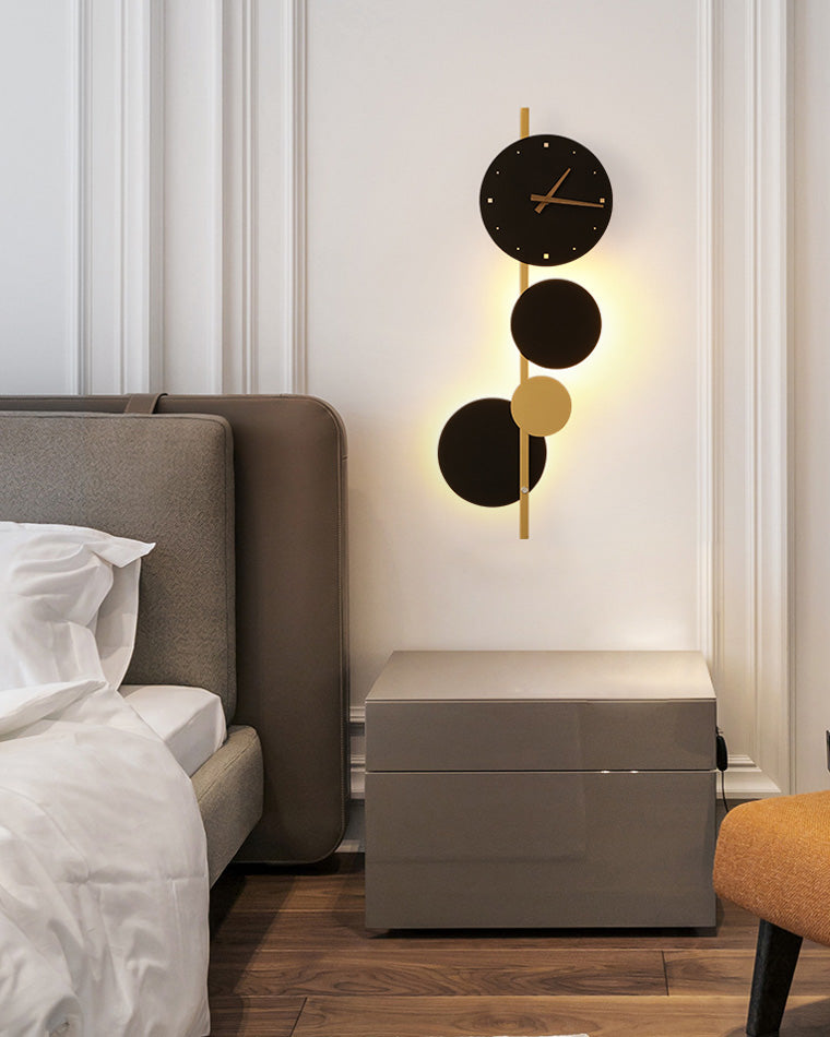 Reloj de pared escultural WOMO con luz LED-WM6087