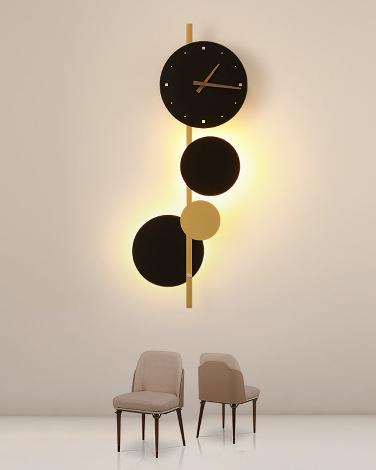 Reloj de pared escultural WOMO con luz LED-WM6087