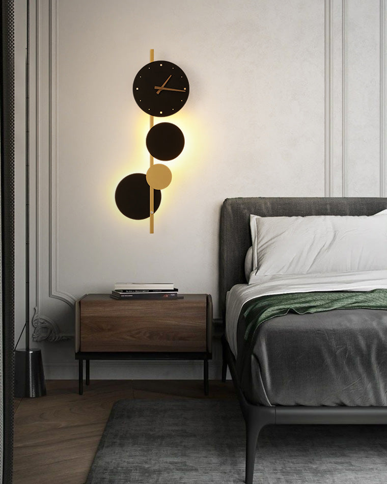 Reloj de pared escultural WOMO con luz LED-WM6087