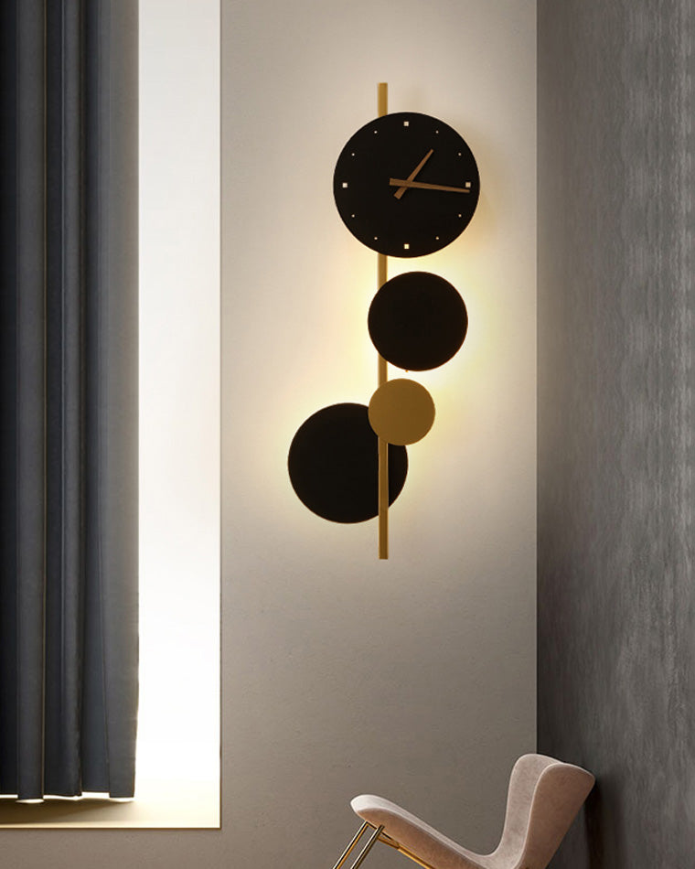 Reloj de pared escultural WOMO con luz LED-WM6087