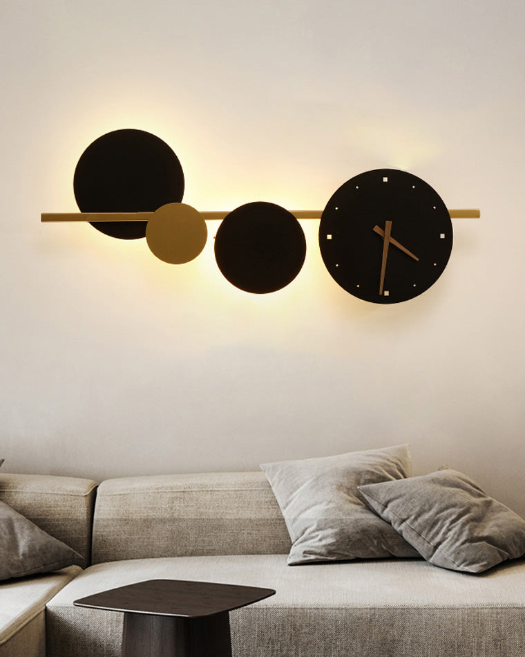 Reloj de pared escultural WOMO con luz LED-WM6087
