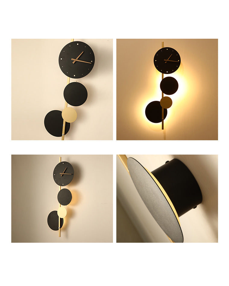 Reloj de pared escultural WOMO con luz LED-WM6087