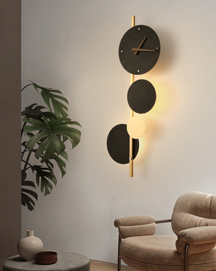 Reloj de pared escultural WOMO con luz LED-WM6087