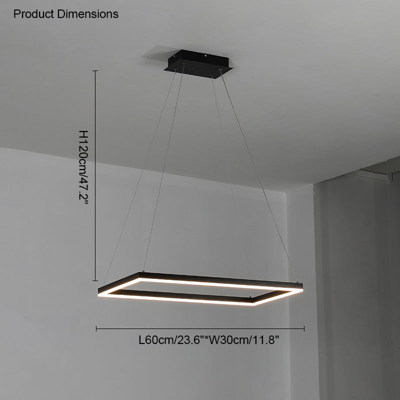 WOMO Lámparas Colgantes Rectangular Escalonado Negro-WM2120