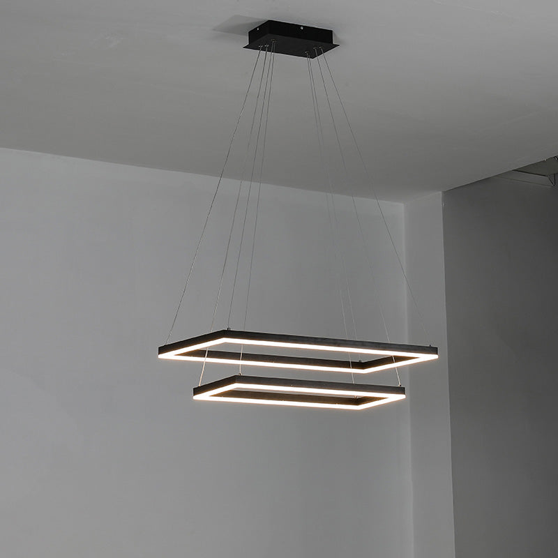 WOMO Lámparas Colgantes Rectangular Escalonado Negro-WM2120