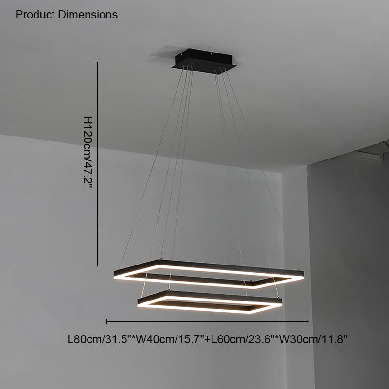 WOMO Lámparas Colgantes Rectangular Escalonado Negro-WM2120