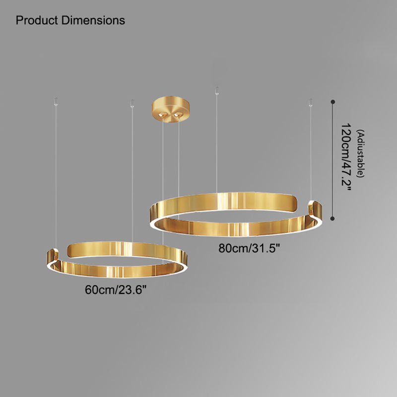 WOMO Lámparas Colgantes Anillo LED Negro/Dorado-WM2009