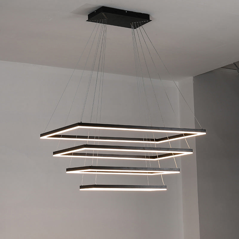 WOMO Lámparas Colgantes Rectangular Escalonado Negro-WM2120