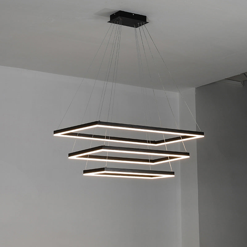 WOMO Lámparas Colgantes Rectangular Escalonado Negro-WM2120