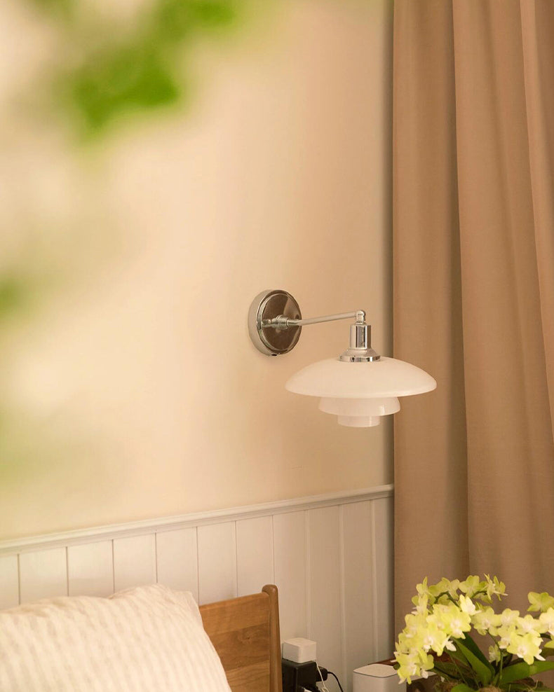 Aplique de pared WOMO de cristal blanco estilo moderno de mediados de siglo - WM6123