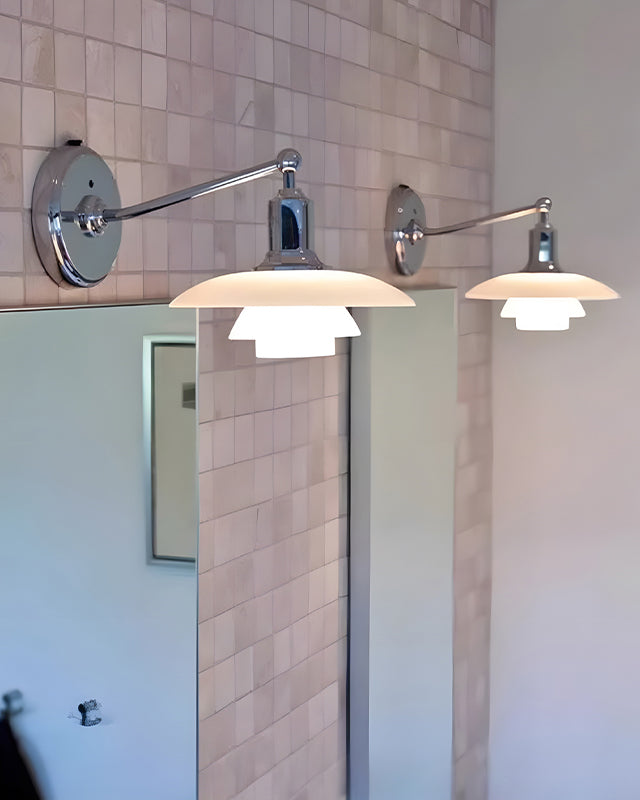 Aplique de pared WOMO de cristal blanco estilo moderno de mediados de siglo - WM6123